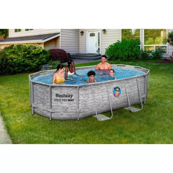 Bestway® Steel Pro MAX™ Splashview™ Frame Pool complete set with filter pump