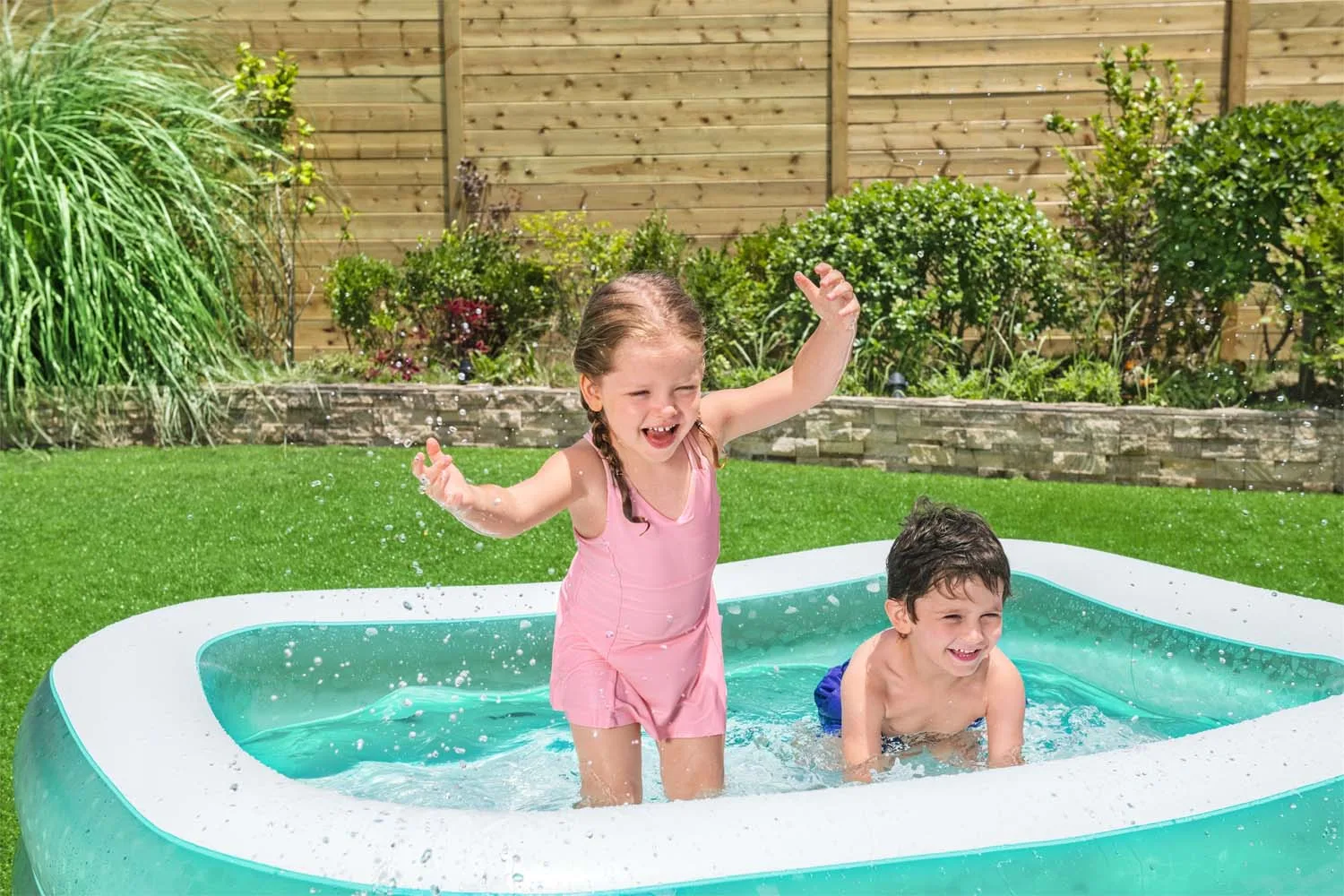 Teal Rectangular Family Pool - Image 3